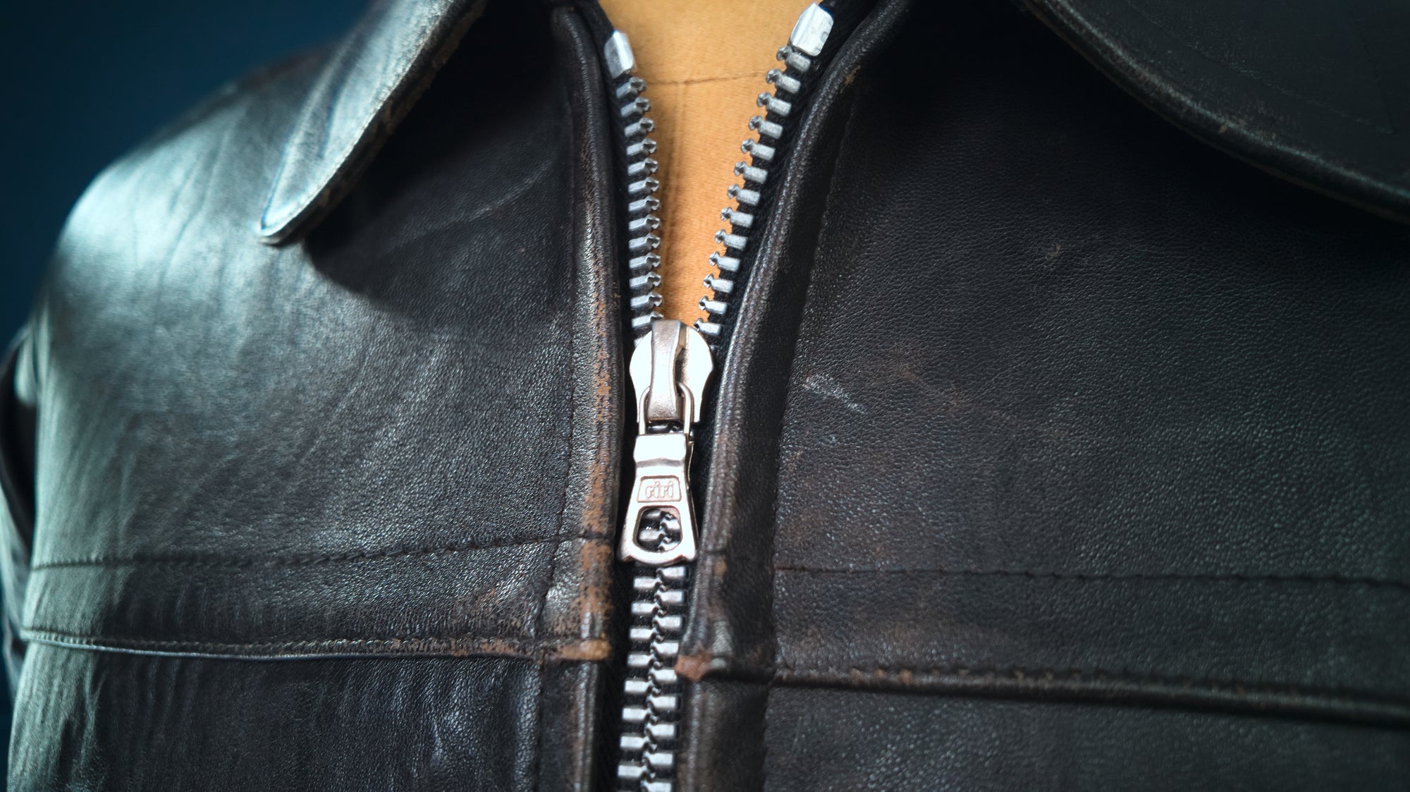 Vintage 1950s German Sheepskin Single Rider Worker Chore Leather Jacket “XL”