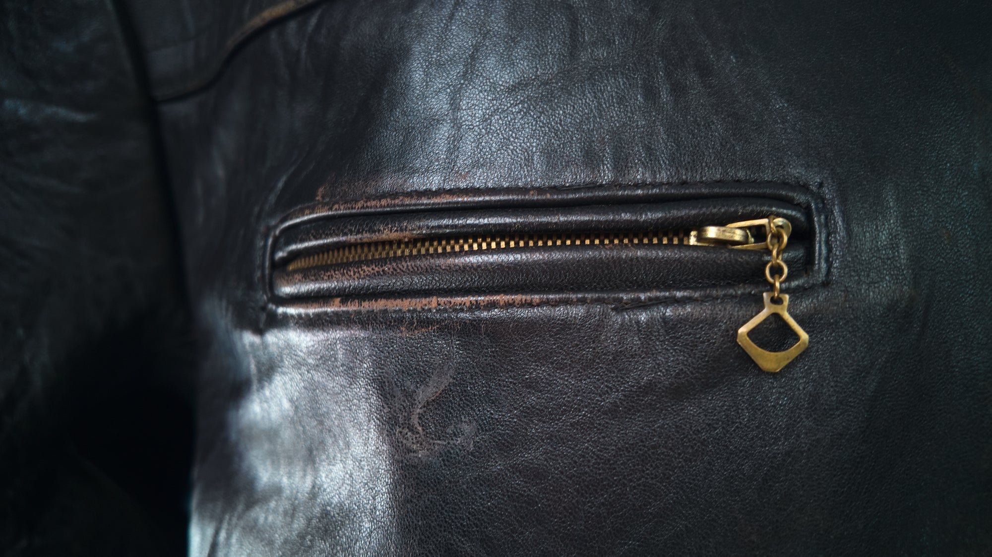 Vintage 1950s German Sheepskin Single Rider Worker Chore Leather Jacket “XL”