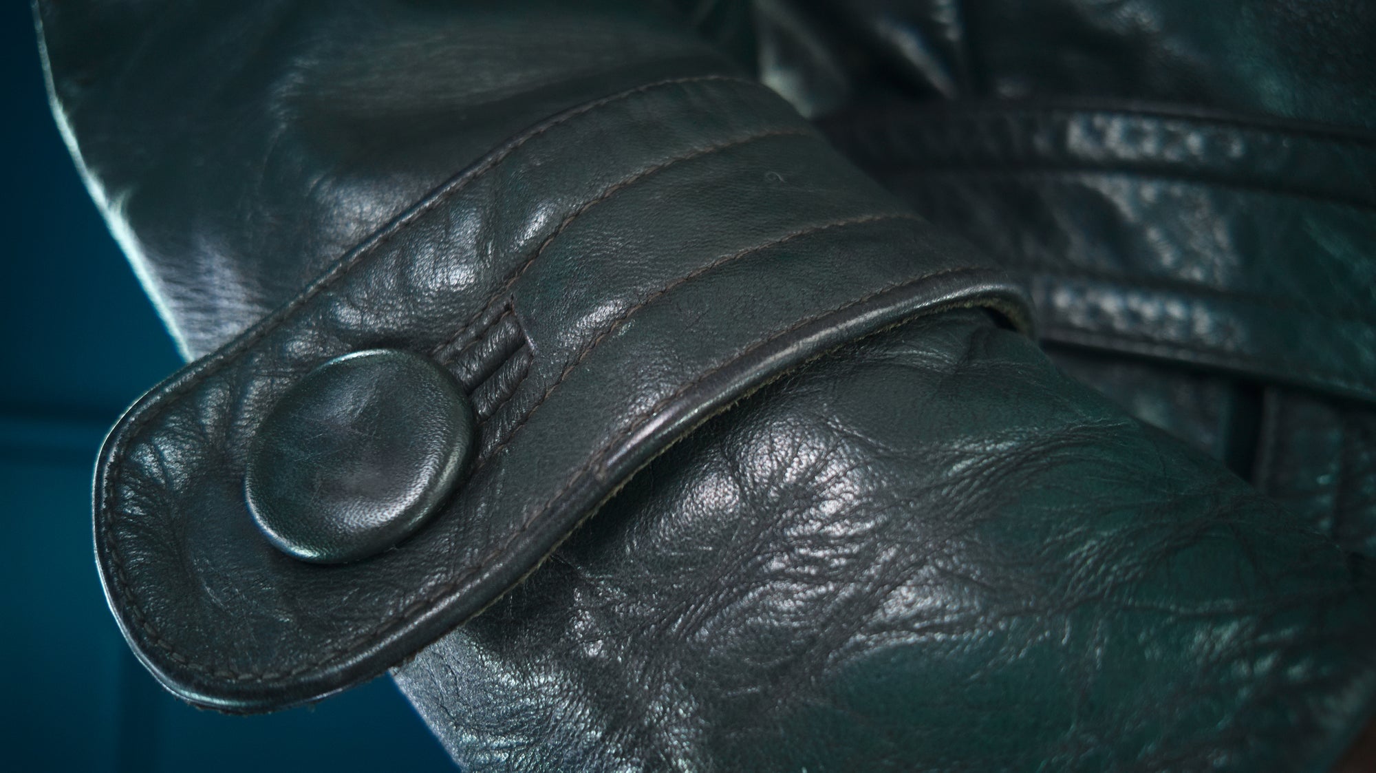 Vintage 1950s West German Cold War Border Guard Trench Coat Leather Jacket “M”