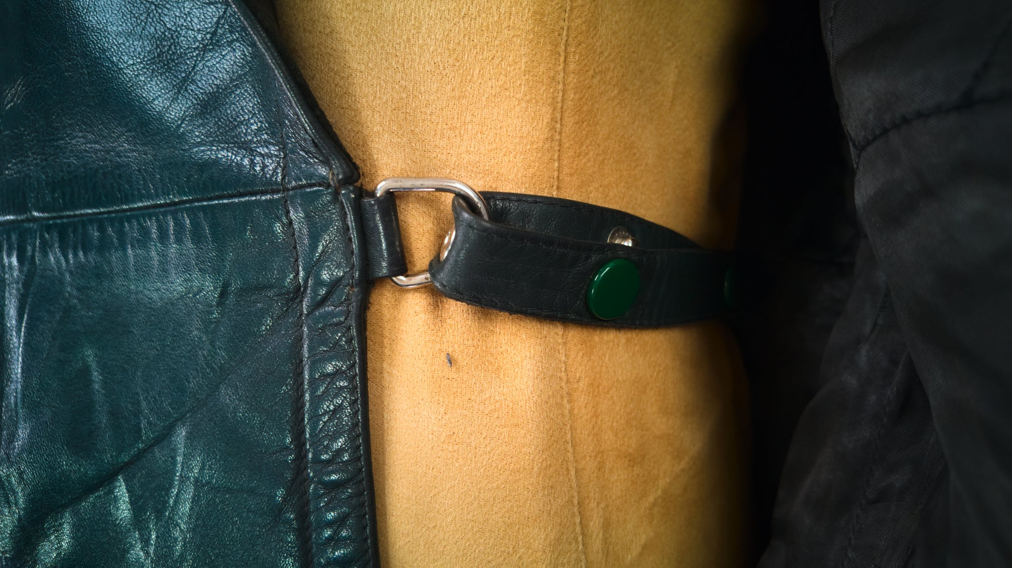 Vintage 1950s West German Cold War Border Guard Trench Coat Leather Jacket “M”