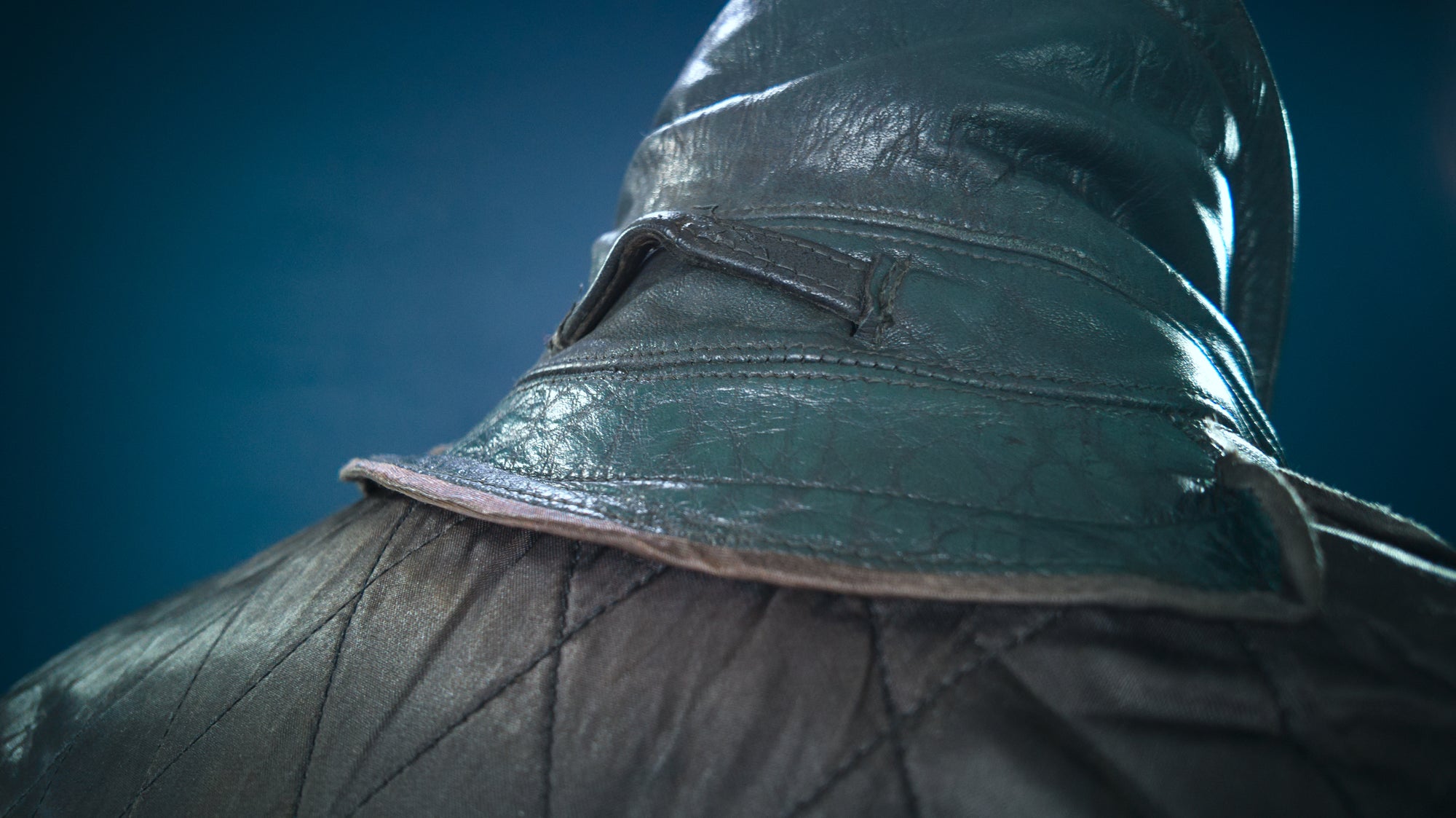 Vintage 1950s West German Cold War Border Guard Trench Coat Leather Jacket “M”