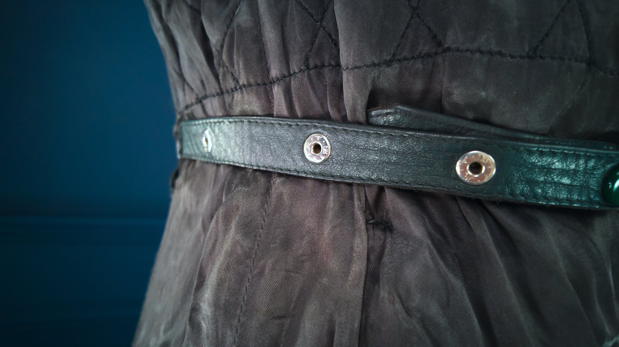 Vintage 1950s West German Cold War Border Guard Trench Coat Leather Jacket “M”