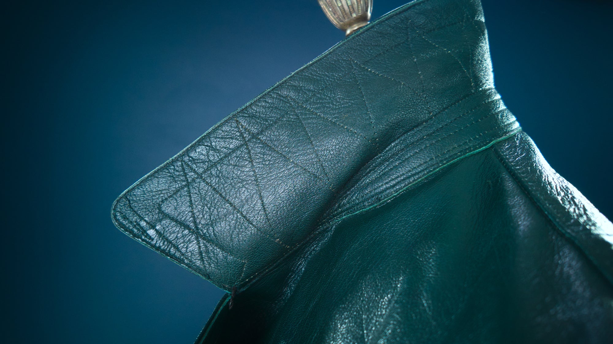 Vintage 1950s West German Cold War Border Guard Trench Coat Leather Jacket “M”