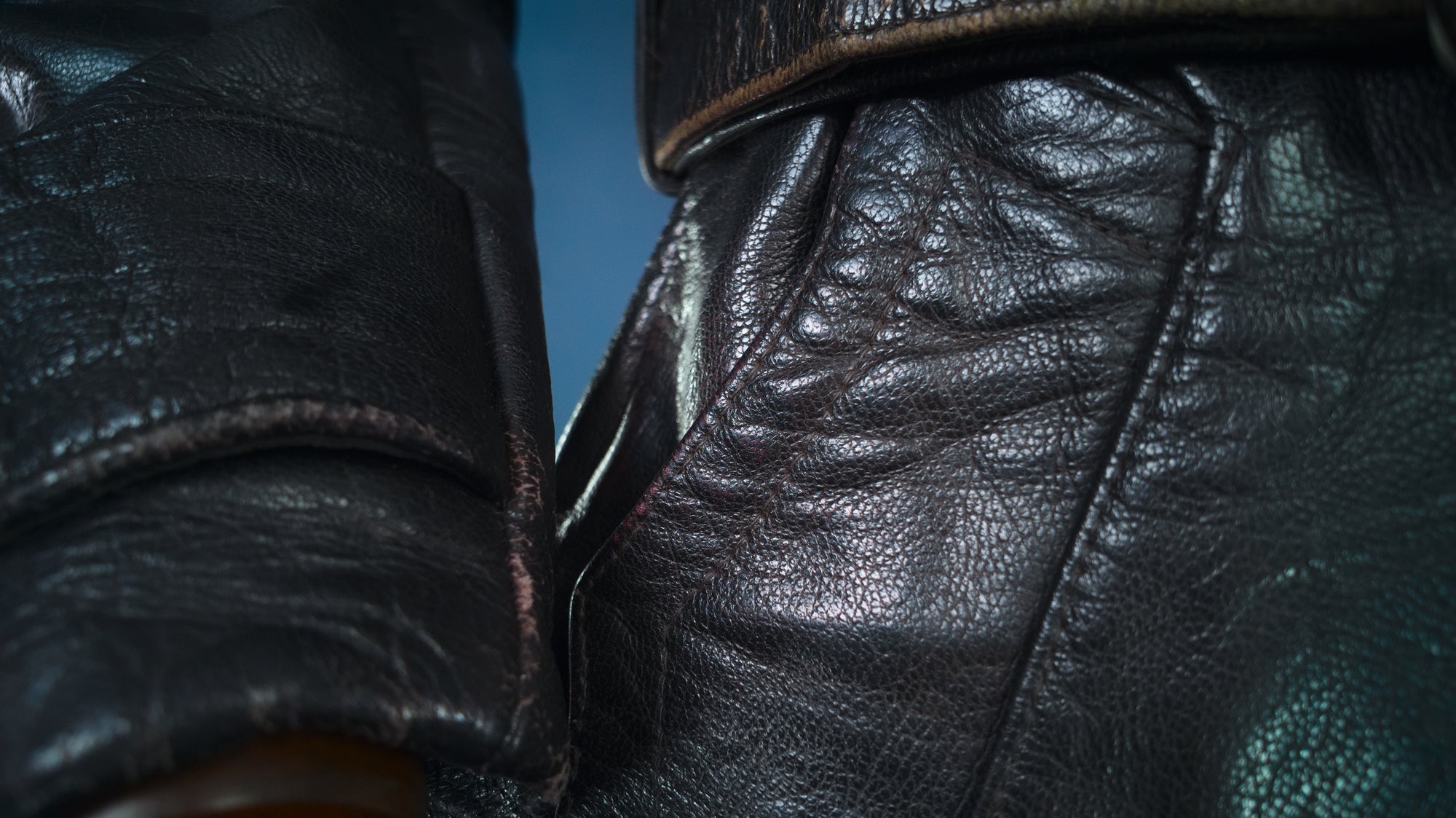 Vintage 1950s West German Cold War Border Guard Trench Coat Leather Jacket “S”