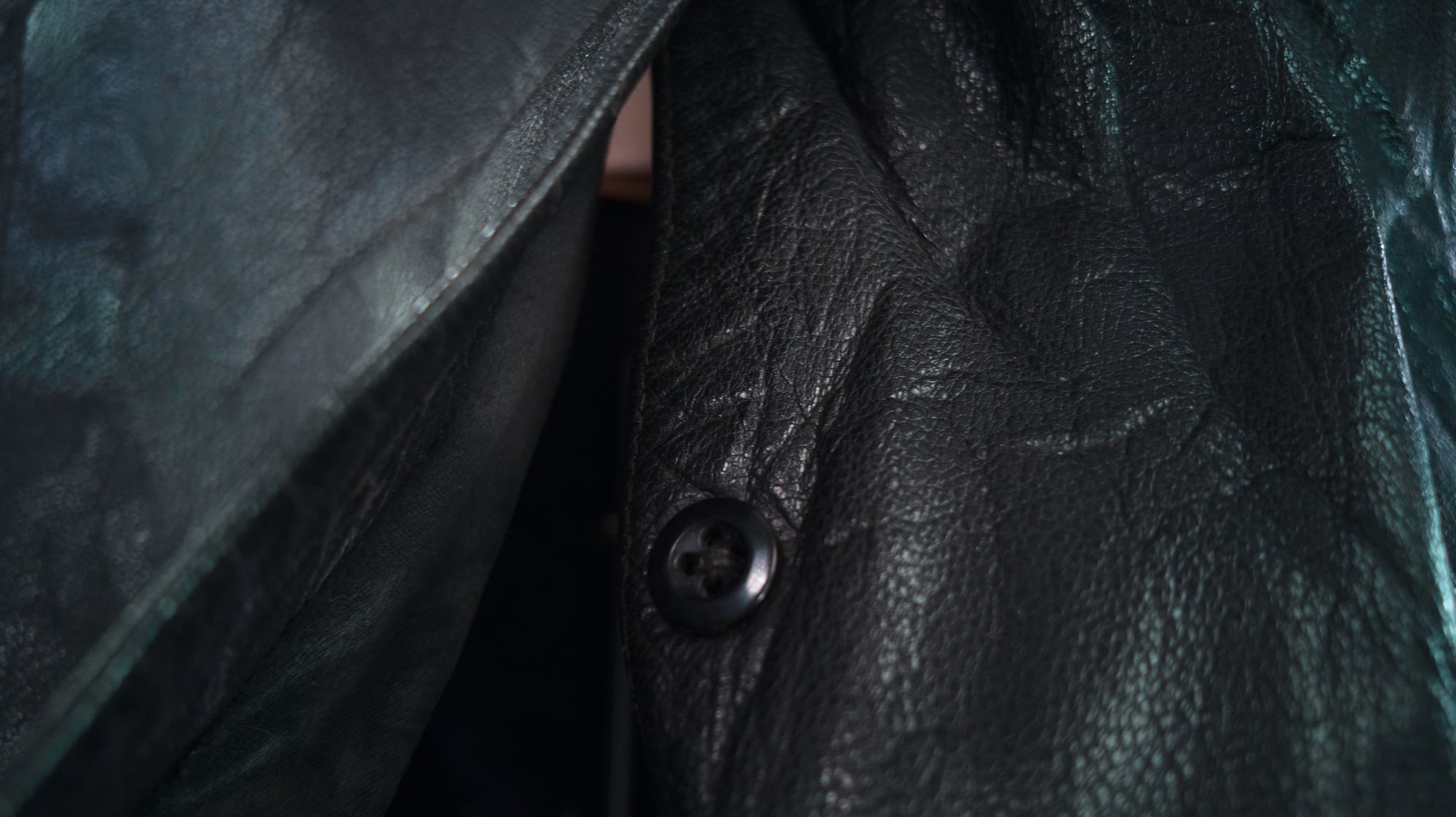 Vintage 1950s West German Cold War Border Guard Trench Coat Leather Jacket “S”