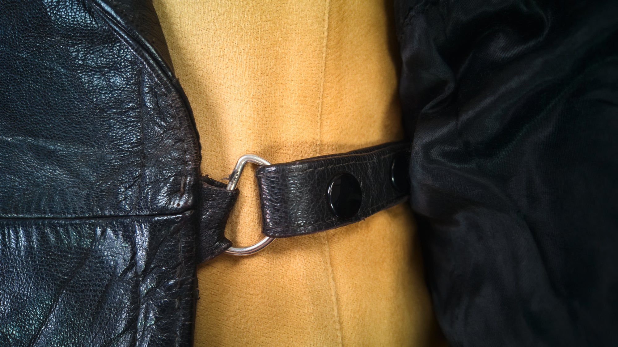 Vintage 1950s West German Cold War Border Guard Trench Coat Leather Jacket “S”