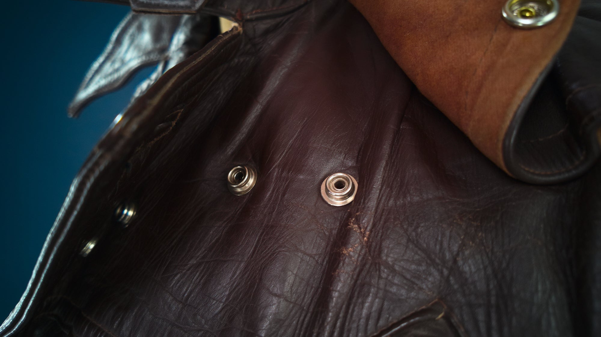 Vintage 1940s Dutch Horsehide Post-WW2 Police Great Coat Rider Leather Jacket “M