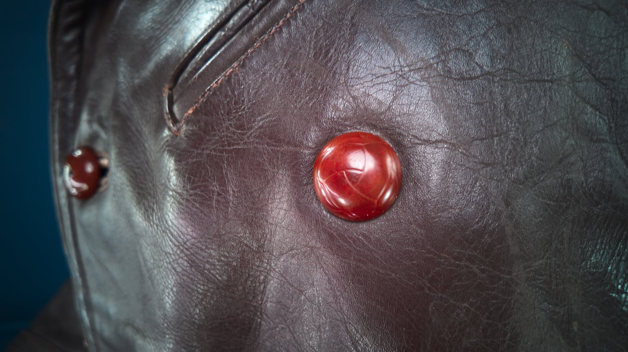 Vintage 1940s Dutch Horsehide Post-WW2 Police Great Coat Rider Leather Jacket “M