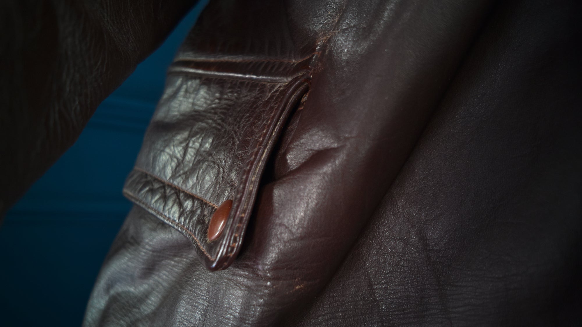 Vintage 1940s Dutch Horsehide Post-WW2 Police Great Coat Rider Leather Jacket “M