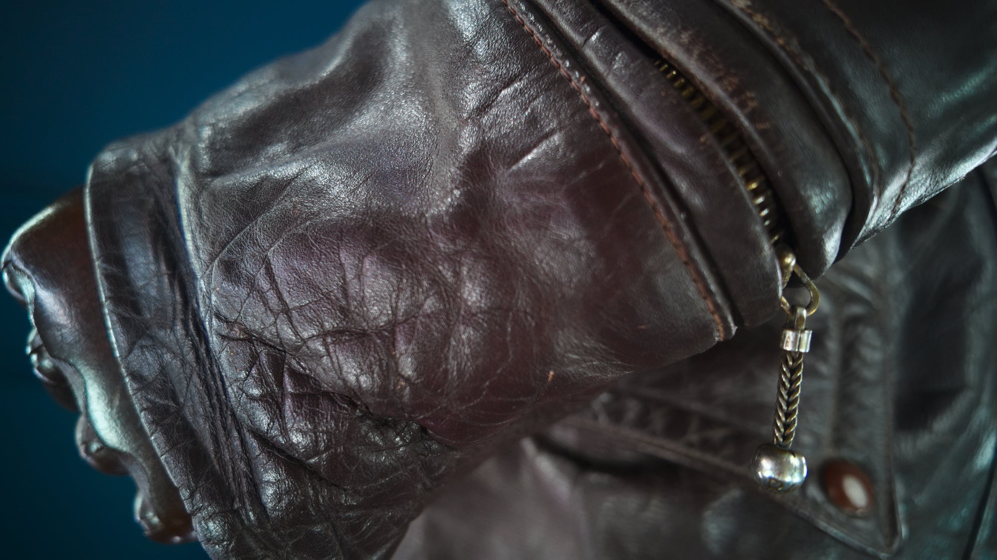 Vintage 1940s Dutch Horsehide Post-WW2 Police Great Coat Rider Leather Jacket “M