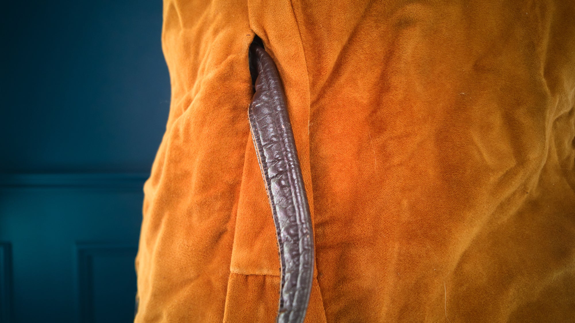 Vintage 1940s Dutch Horsehide Post-WW2 Police Great Coat Rider Leather Jacket “M