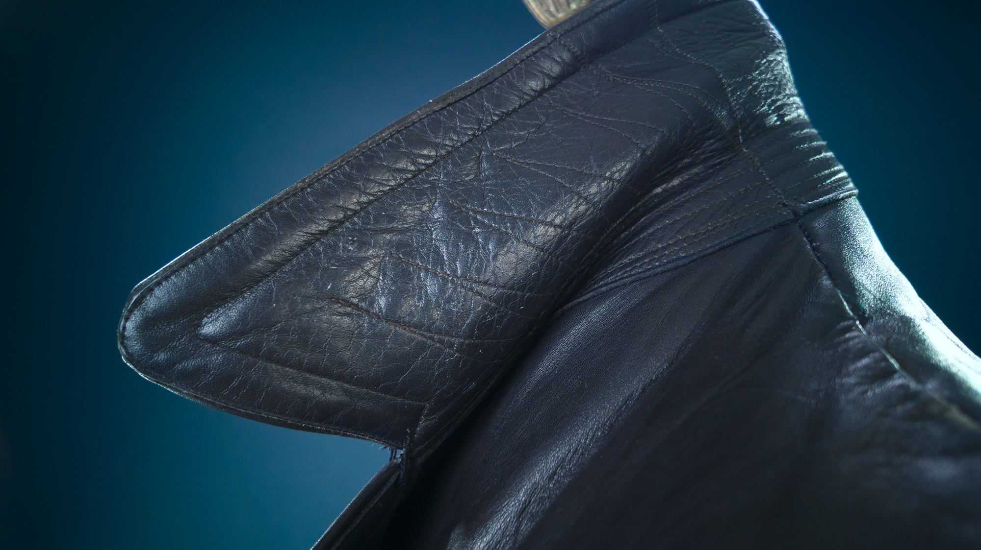 Vintage 1950s West German Cold War Border Guard Trench Coat Leather Jacket “M”