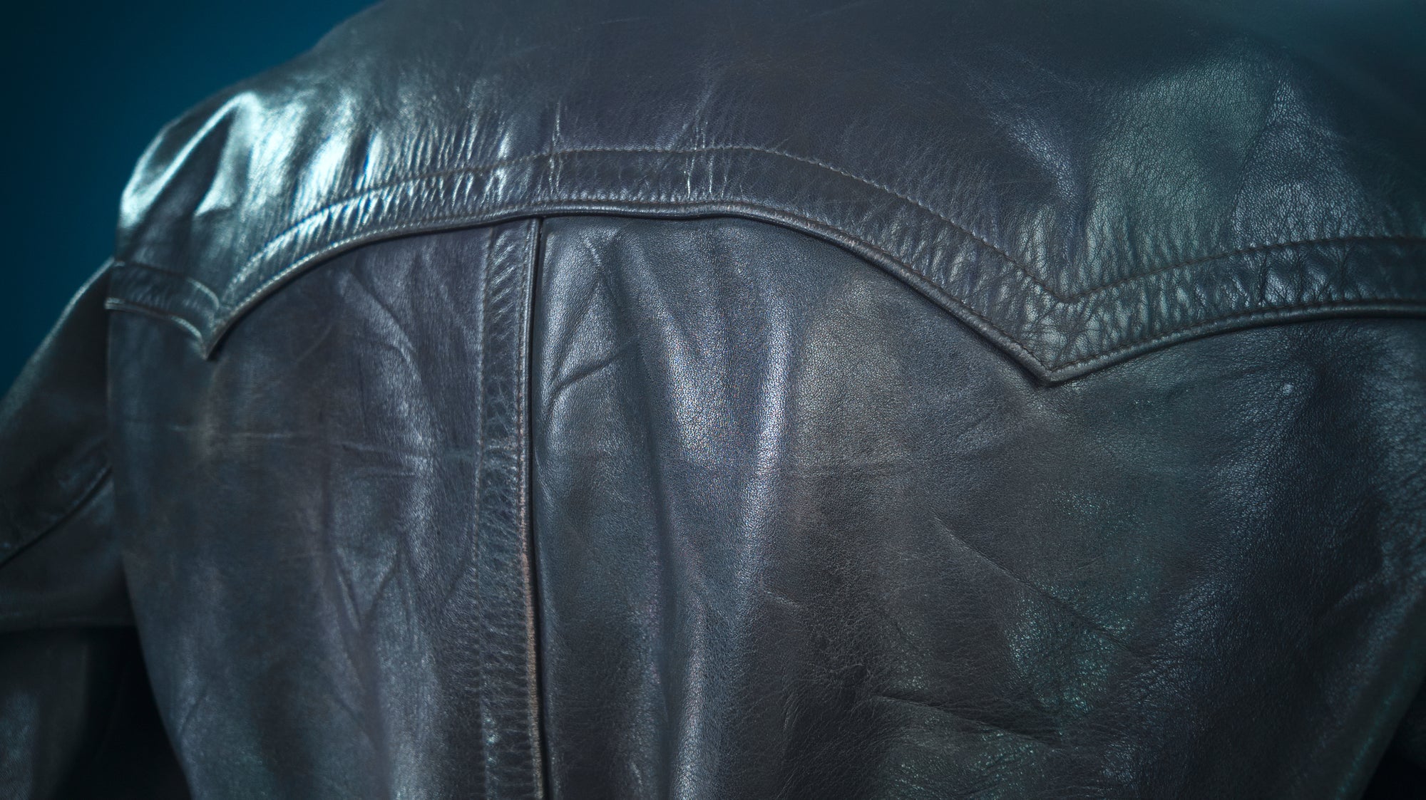 Vintage 1950s West German Cold War Border Guard Trench Coat Leather Jacket “M”