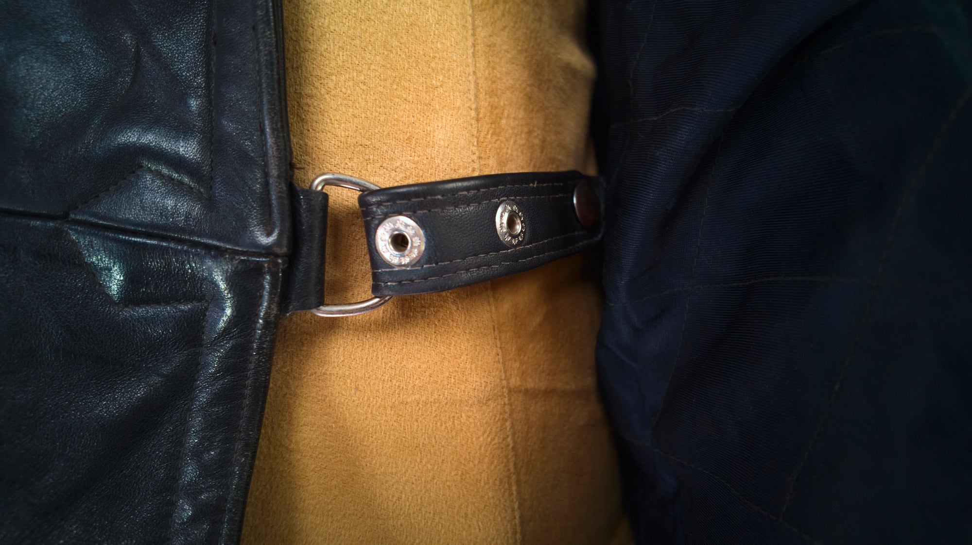 Vintage 1950s West German Cold War Border Guard Trench Coat Leather Jacket “M”