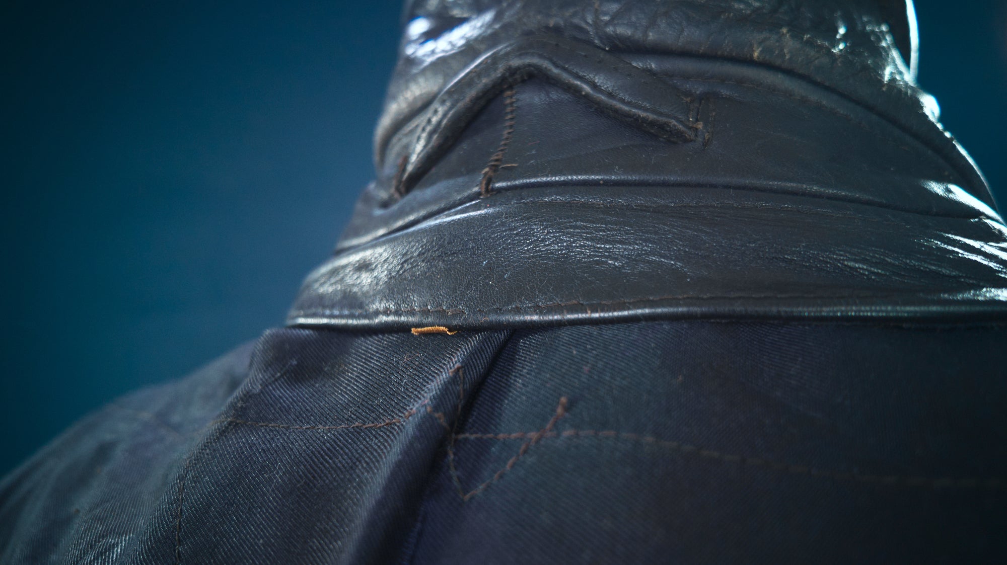 Vintage 1950s West German Cold War Border Guard Trench Coat Leather Jacket “M”