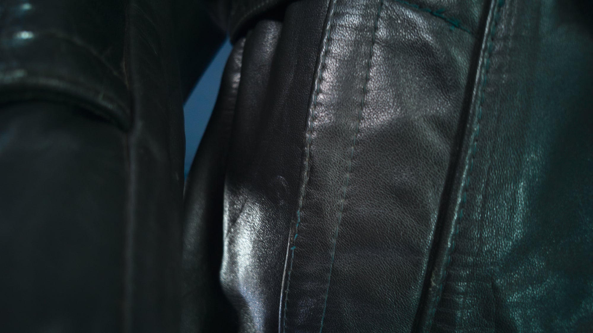 Vintage 1950s West German Cold War Border Guard Trench Coat Leather Jacket “M”