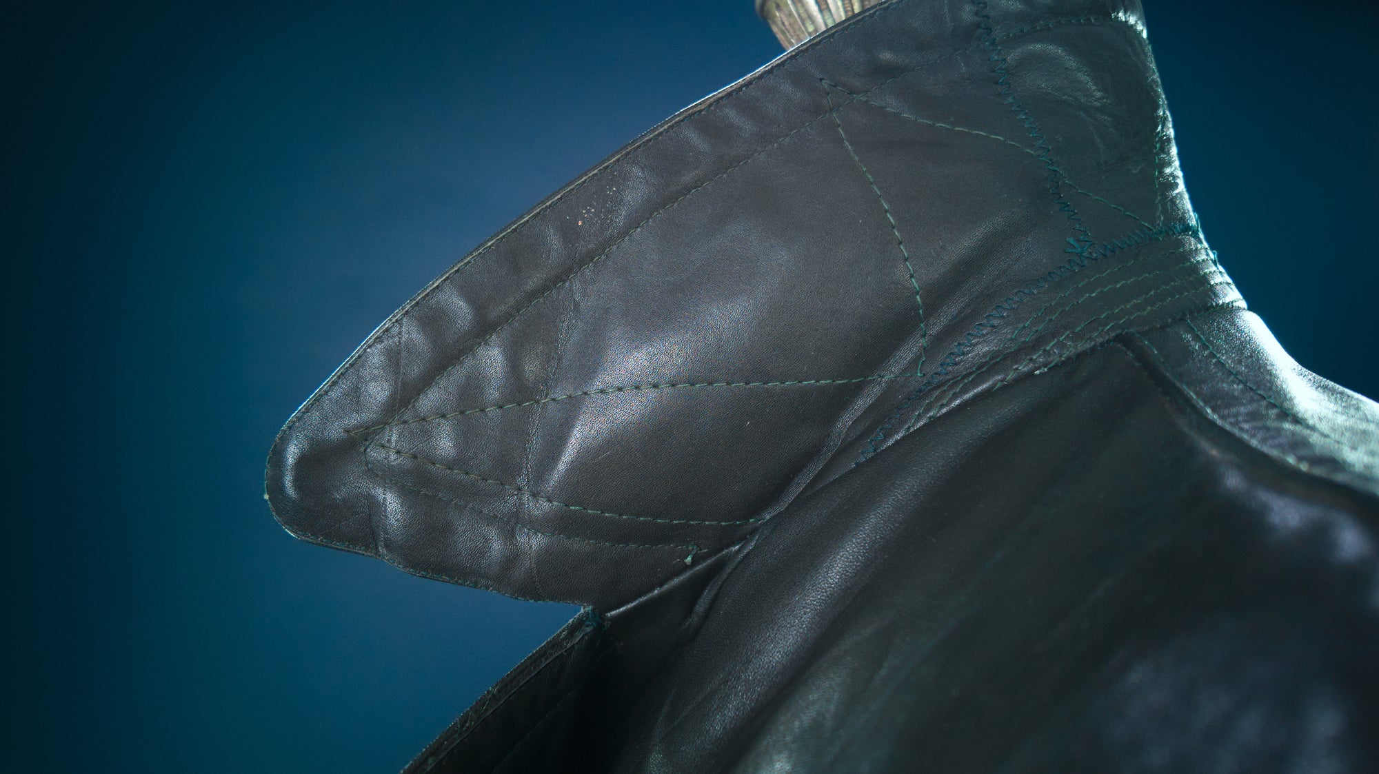 Vintage 1950s West German Cold War Border Guard Trench Coat Leather Jacket “M”