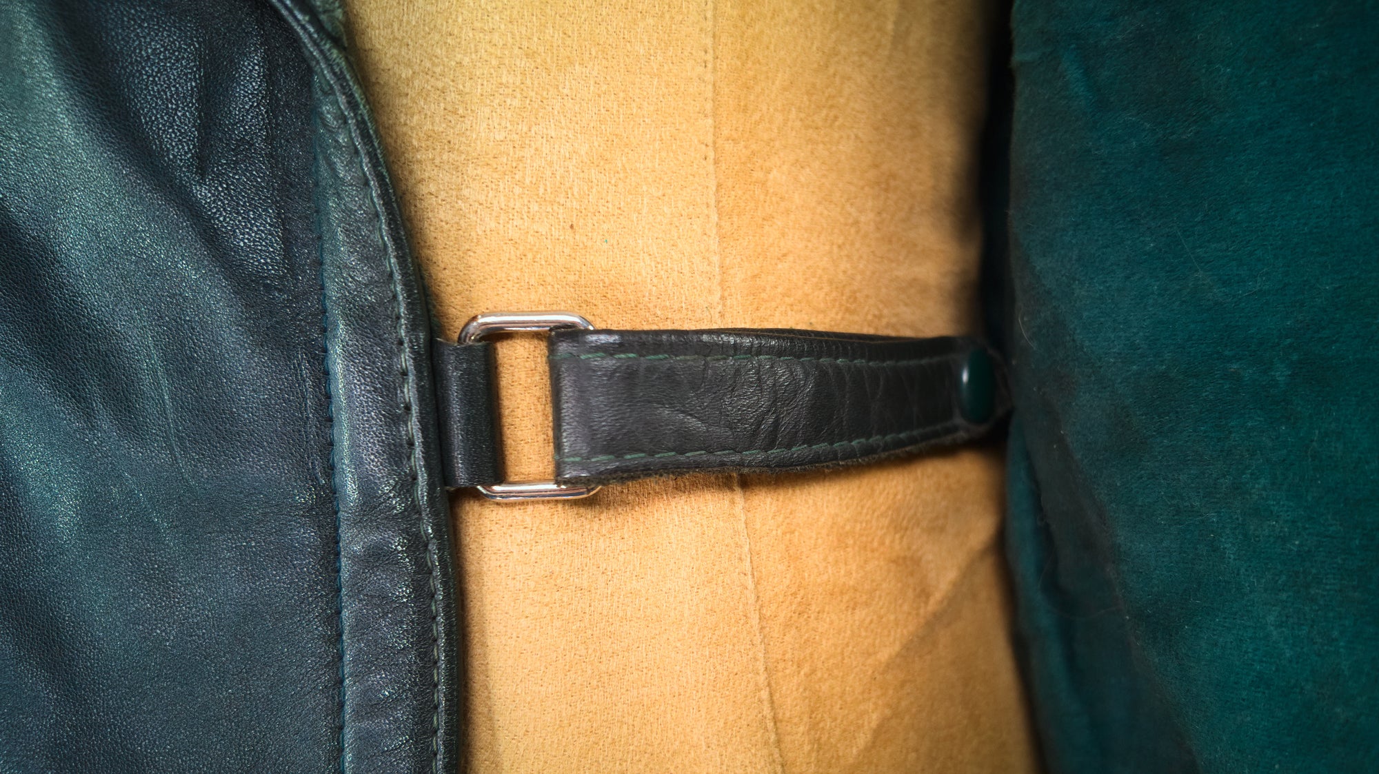 Vintage 1950s West German Cold War Border Guard Trench Coat Leather Jacket “M”