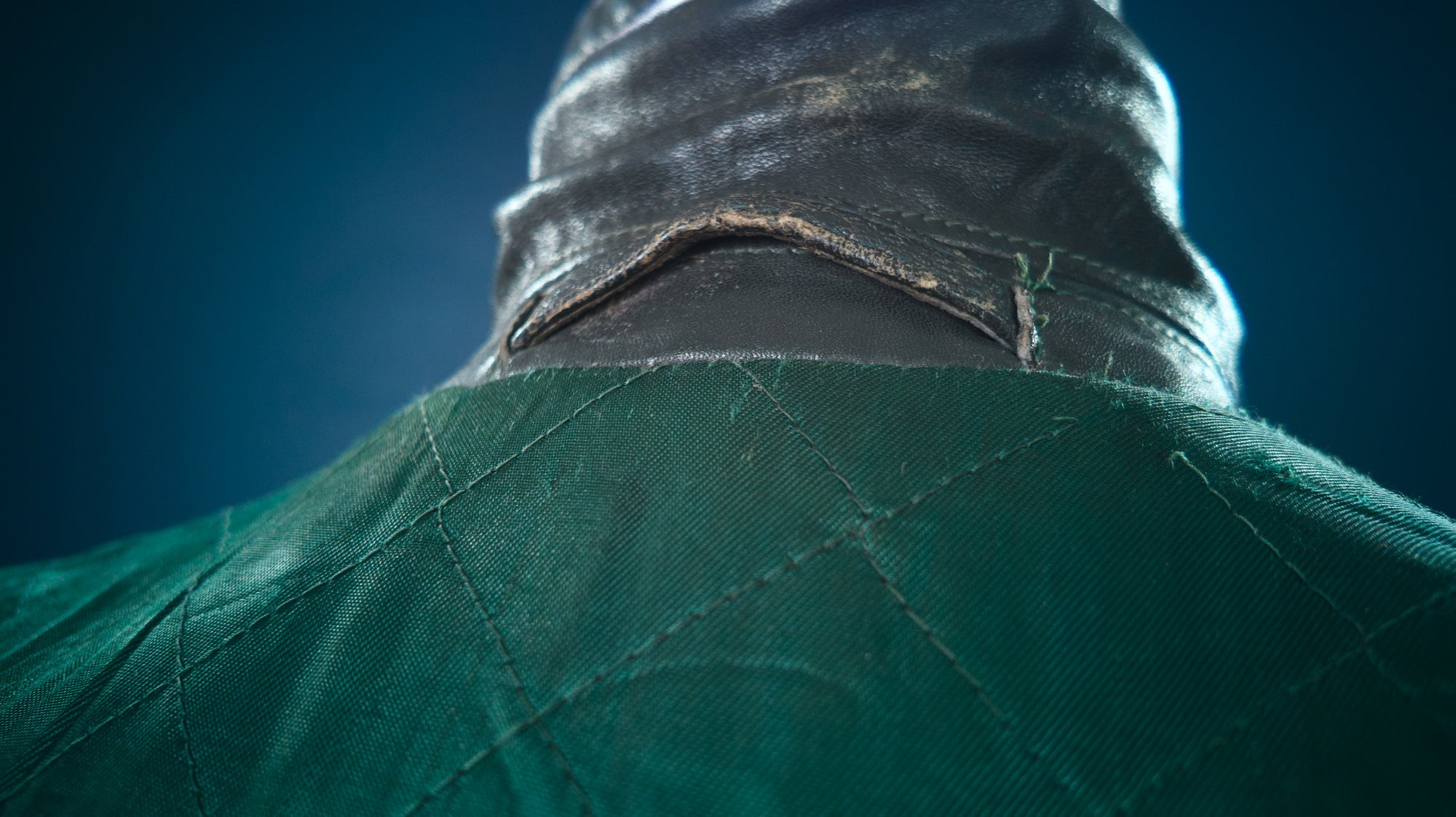 Vintage 1950s West German Cold War Border Guard Trench Coat Leather Jacket “M”