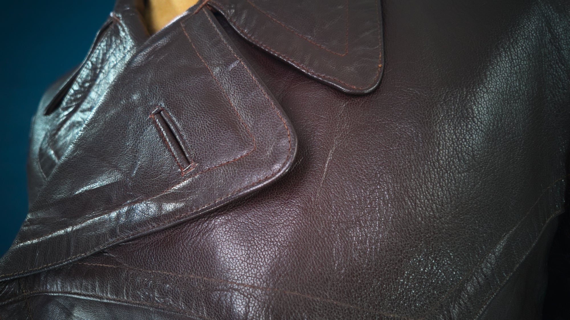 Vintage 1950s East German Cold War Trench Over Coat Motoring Leather Jacket “M”