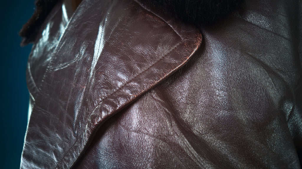 Vintage 1940s WW2 Czech Resistance Sniper Trench Great Coat Leather Jacket “L”