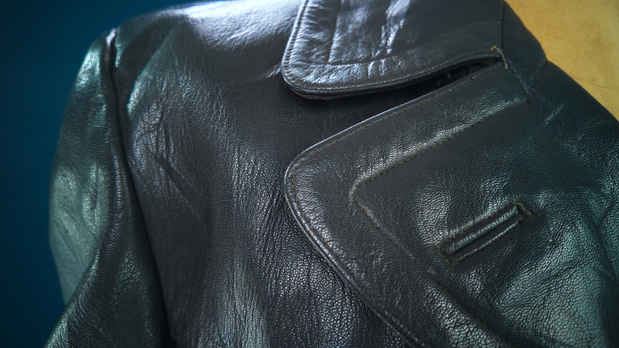 Vintage 1950s West German Cold War Border Guard Trenchcoat Leather Jacket “M”