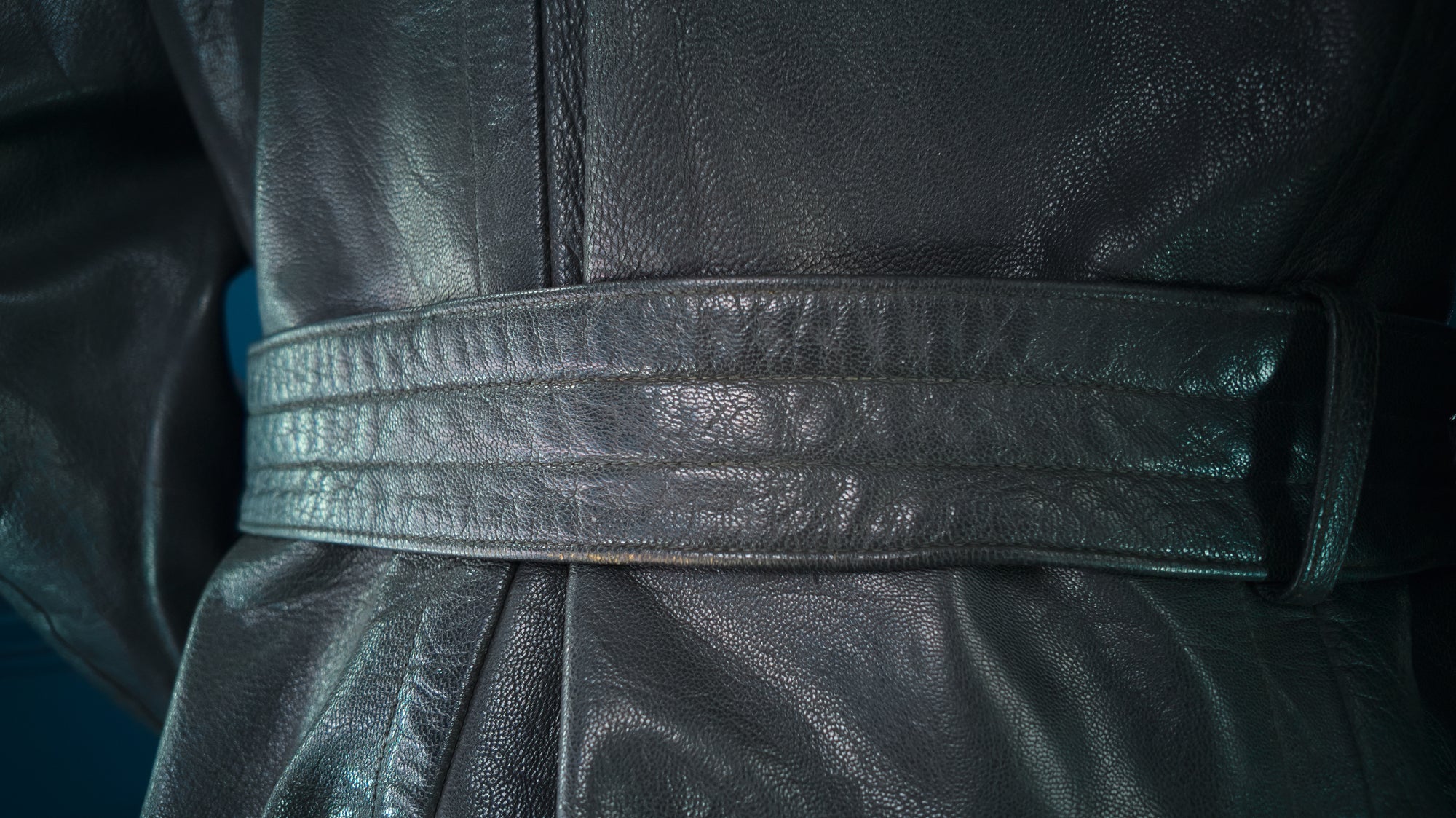 Vintage 1950s West German Cold War Border Guard Trenchcoat Leather Jacket “M”