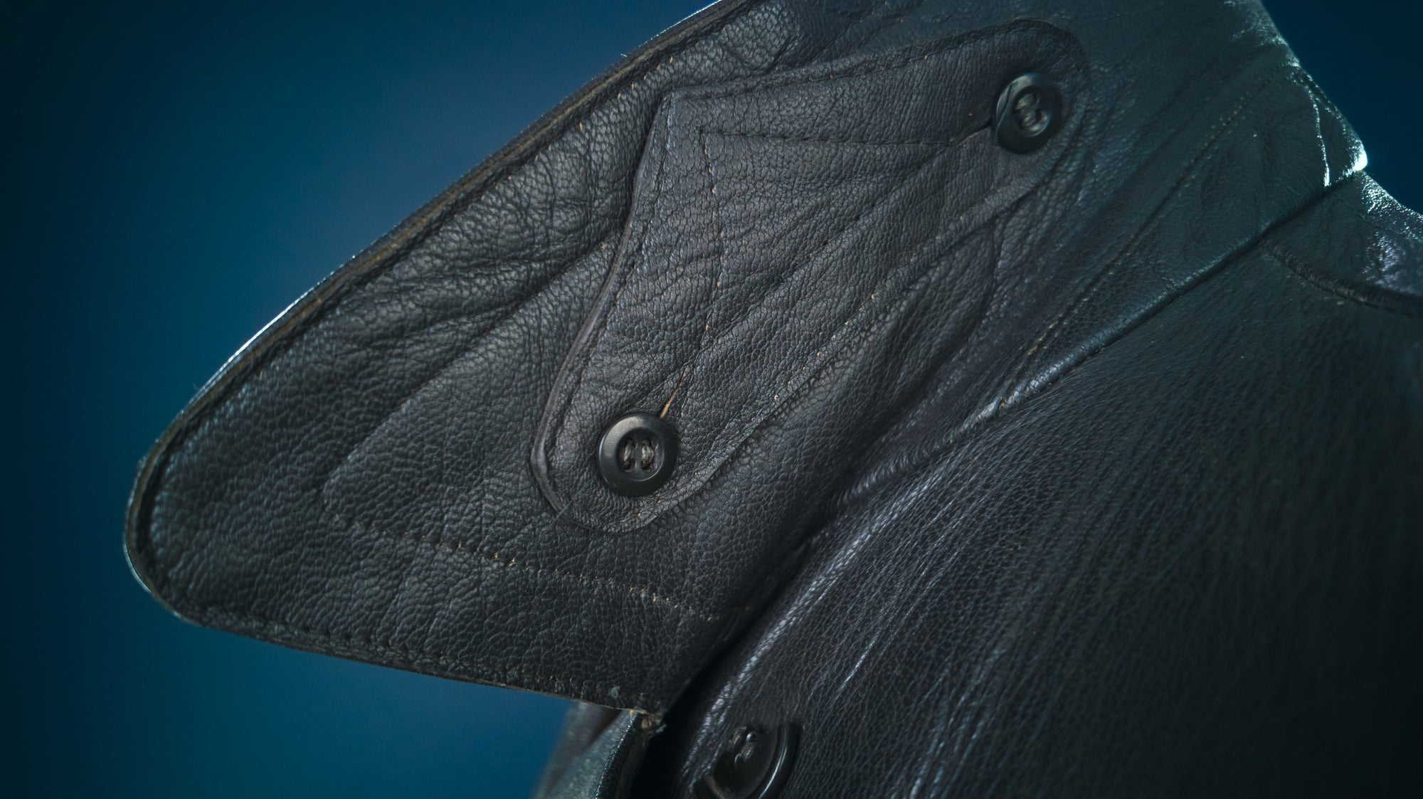 Vintage 1950s West German Cold War Border Guard Trenchcoat Leather Jacket “M”