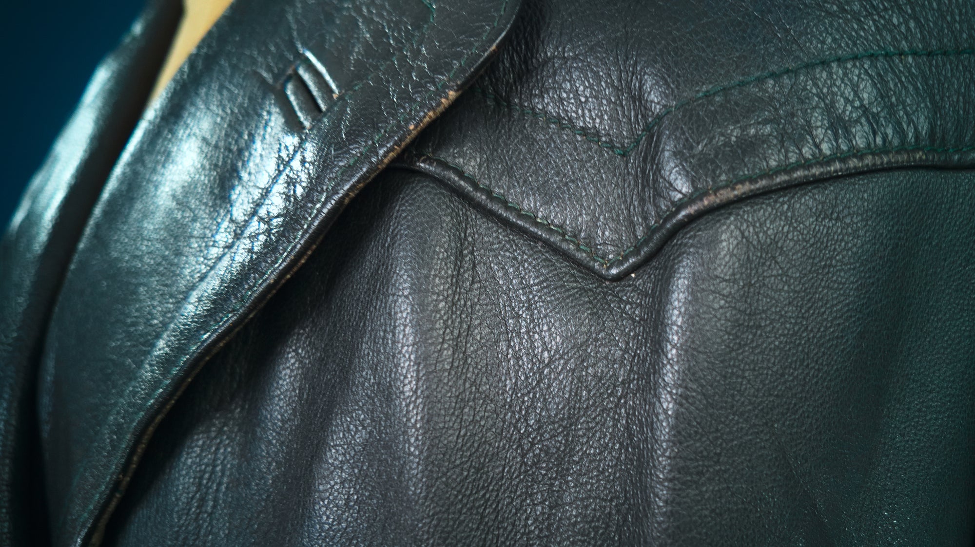 Vintage 1950s West German Cold War Border Guard Trenchcoat Leather Jacket “S”