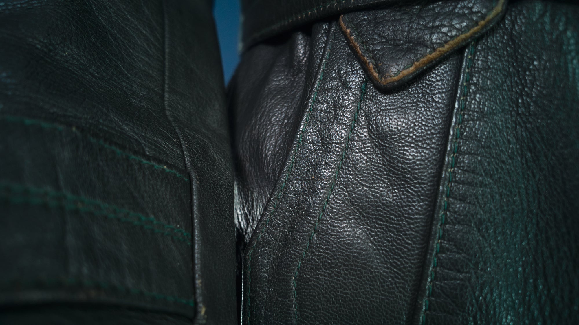 Vintage 1950s West German Cold War Border Guard Trenchcoat Leather Jacket “S”