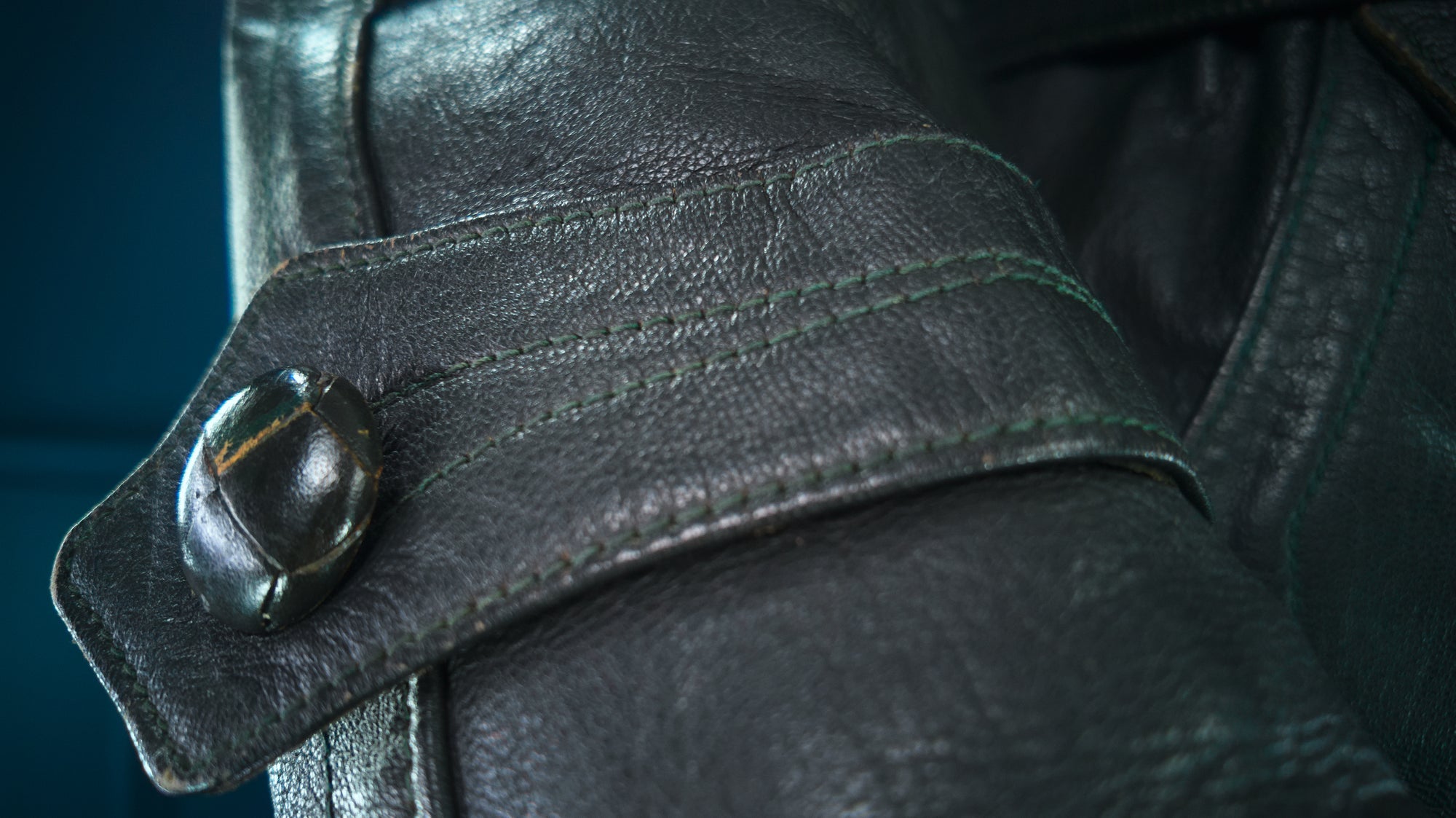 Vintage 1950s West German Cold War Border Guard Trenchcoat Leather Jacket “S”