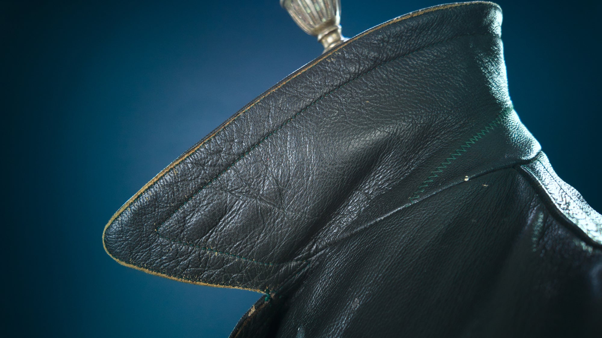 Vintage 1950s West German Cold War Border Guard Trenchcoat Leather Jacket “S”