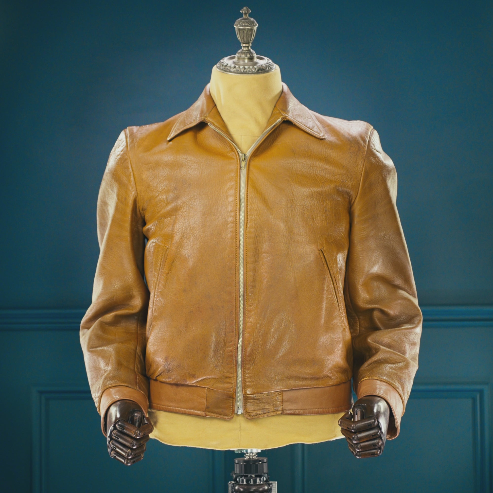 Vintage 1950s West German Deerskin Flight Aviator Bomber Leather Jacket “M”