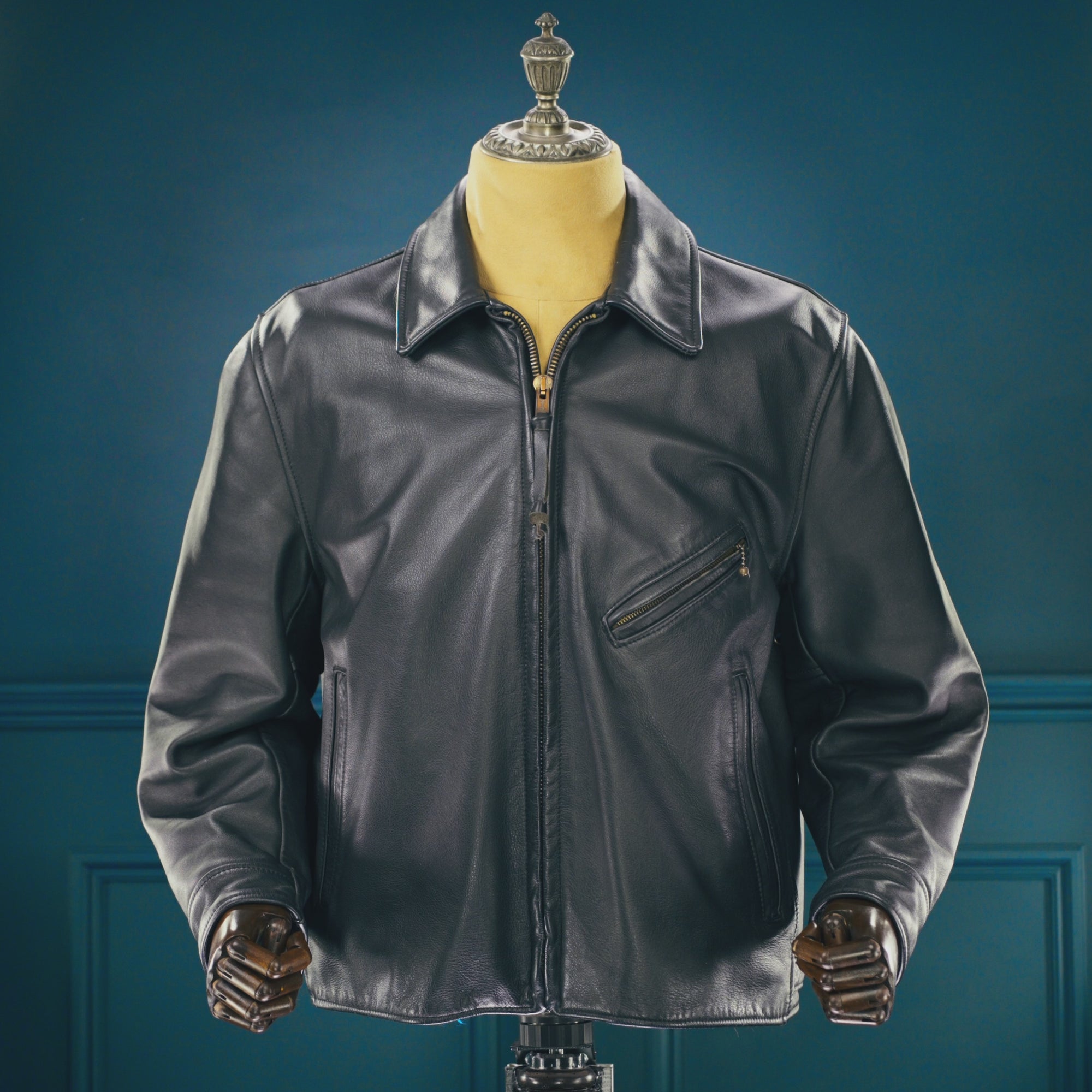 Vintage 1980s British Steerhide Highwayman Single Rider Leather Jacket “L”