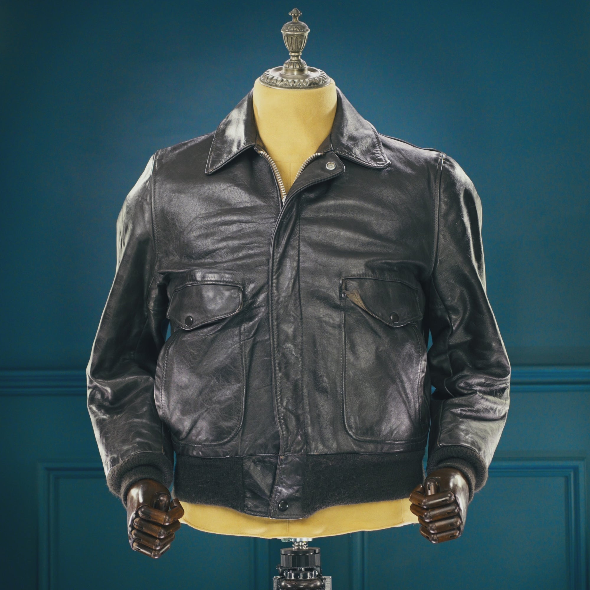 Vintage 1970s Schott IS-674-MS Steerhide A2 Flight Bomber Leather Jacket “M”