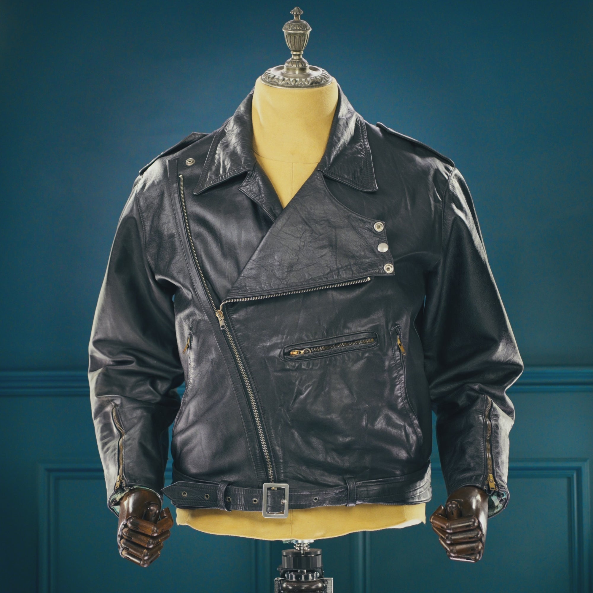 Vintage 1960s Australian Kangaroo Hide Biker Motorcycle Rider Leather Jacket “M”